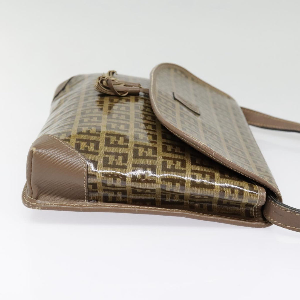 FENDI Zucchino Canvas Shoulder Bag Vintage Beigefm3888