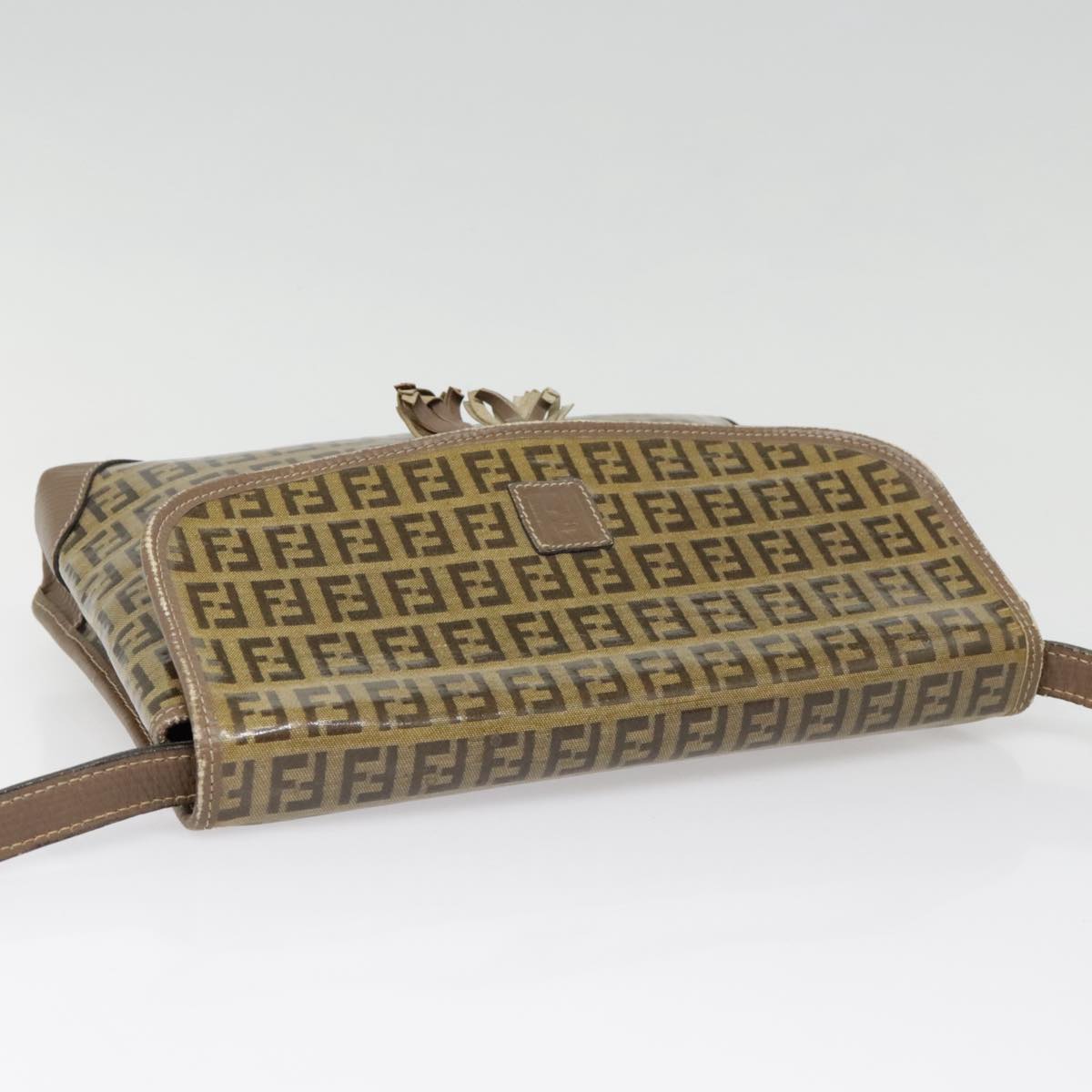 FENDI Zucchino Canvas Shoulder Bag Vintage Beigefm3888