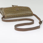 FENDI Zucchino Canvas Shoulder Bag Vintage Beigefm3888