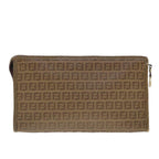 FENDI Zucchino Canvas Clutch Bag Beigefm3916