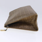 FENDI Zucchino Canvas Clutch Bag Beigefm3916