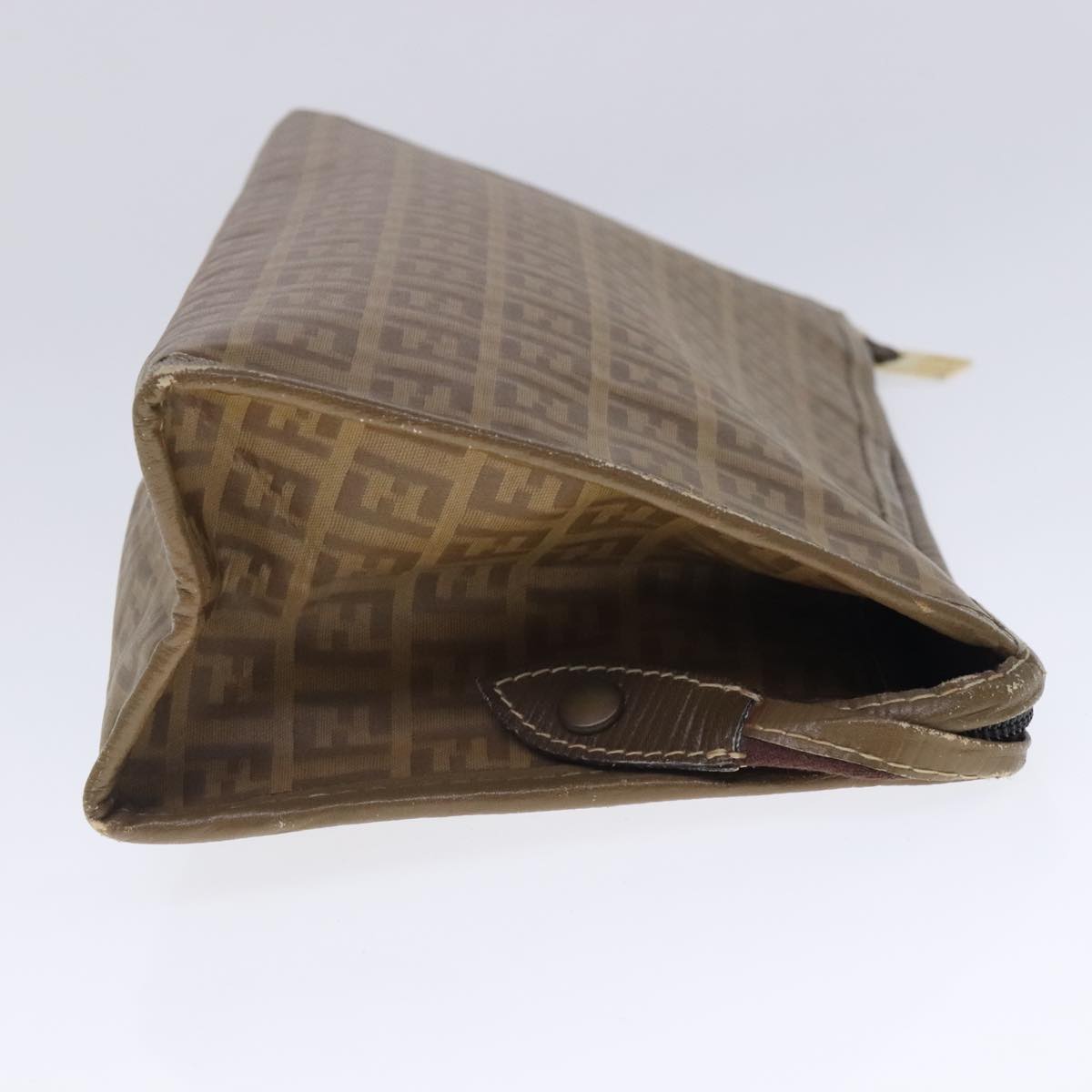 FENDI Zucchino Canvas Clutch Bag Beigefm3916