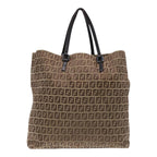 FENDI Zucchino Canvas Tote Bag Beige Brownfm3917