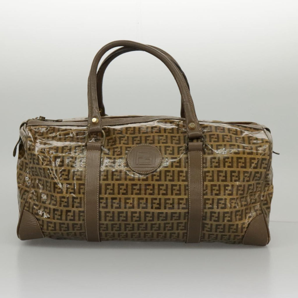 FENDI Zucchino Canvas Pouch Hand Bag Coated Canvas 3Set Beigefm3999