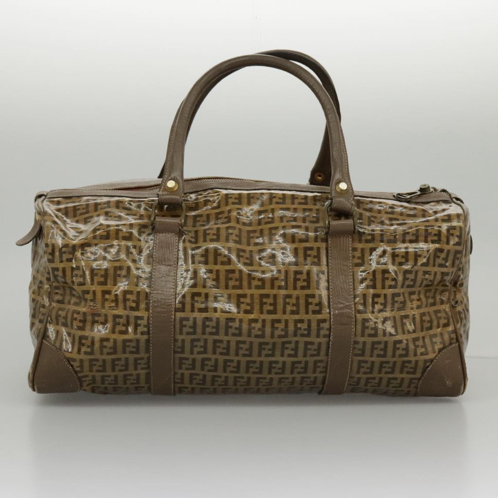 FENDI Zucchino Canvas Pouch Hand Bag Coated Canvas 3Set Beigefm3999