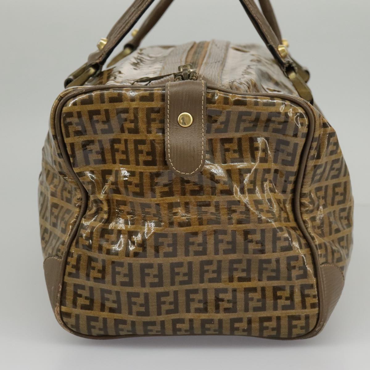 FENDI Zucchino Canvas Pouch Hand Bag Coated Canvas 3Set Beigefm3999