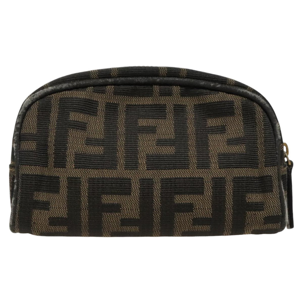 FENDI Zucca Canvas Pouch Brown Blackfm4029