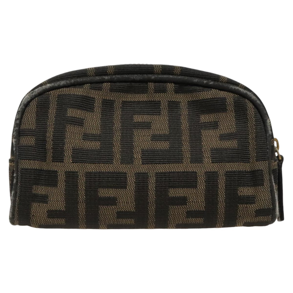 FENDI Zucca Canvas Pouch Brown Blackfm4029