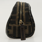 FENDI Zucca Canvas Pouch Brown Blackfm4029