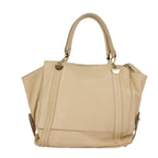 Chloe Tote Bag Leather Beige Gold fm4079