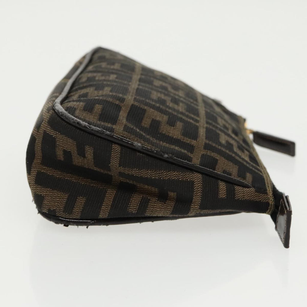 FENDI Zucca Canvas Pouch Brown Blackfm4107
