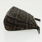 FENDI Zucca Canvas Pouch Brown Blackfm4107