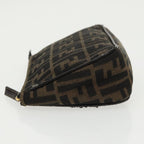 FENDI Zucca Canvas Pouch Brown Blackfm4107