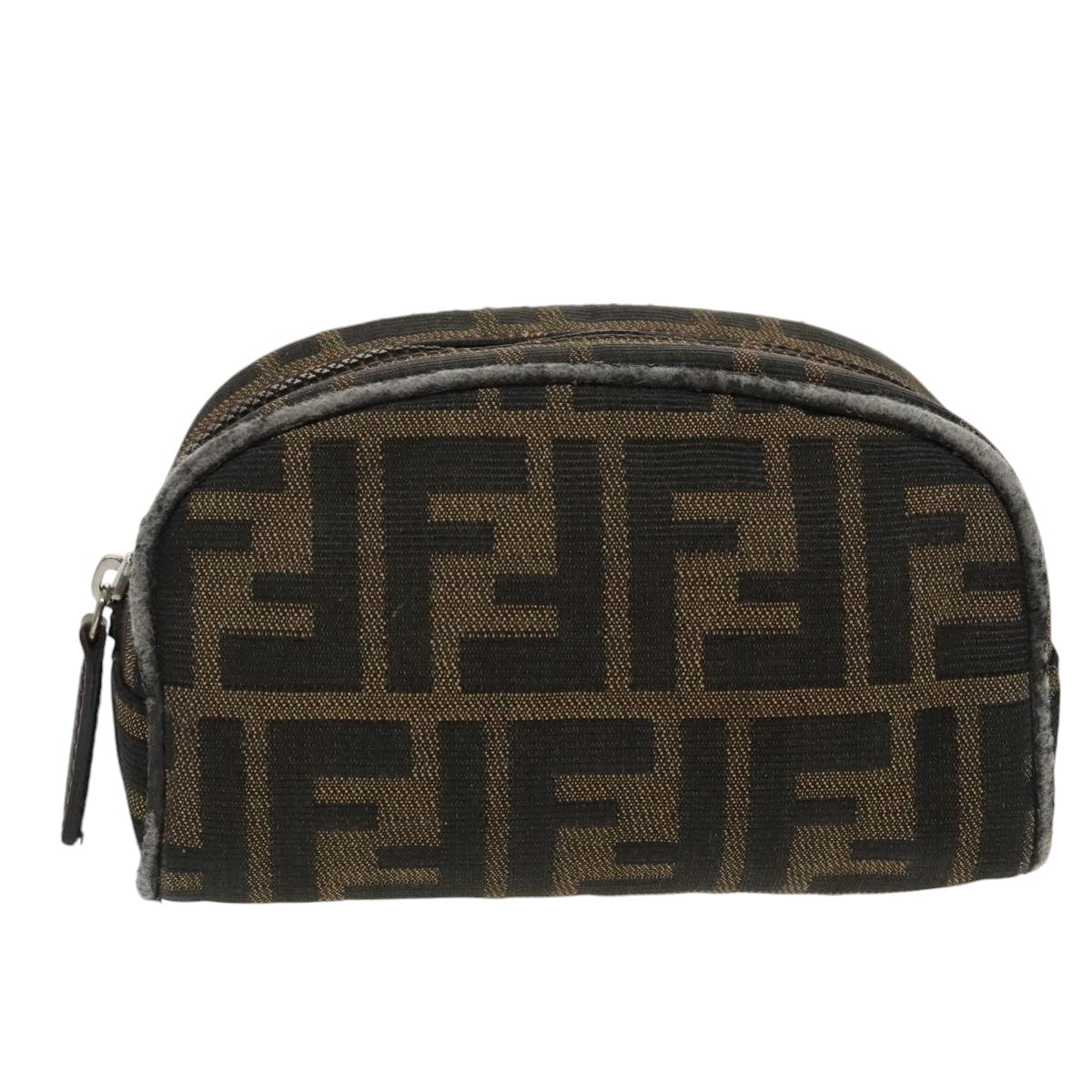 FENDI Zucca Canvas Pouch Brown Blackfm4108