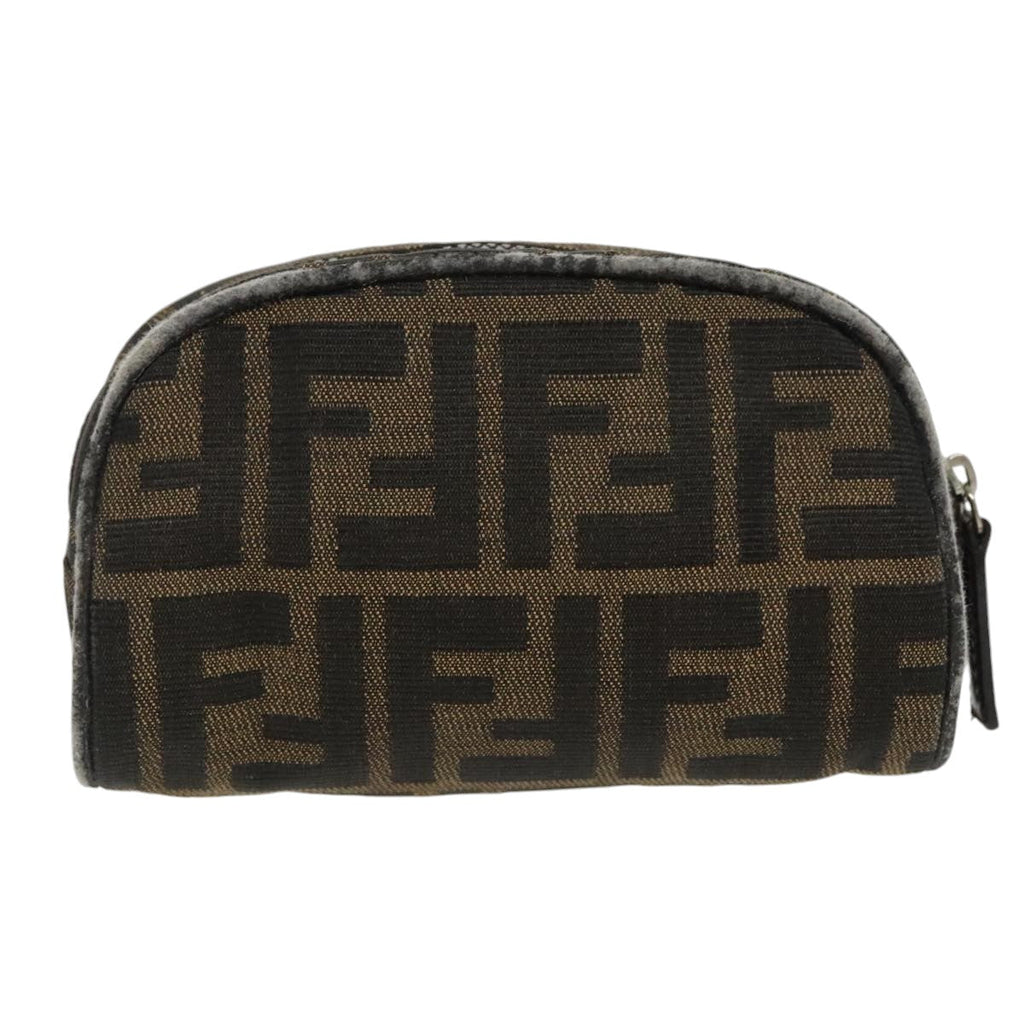 FENDI Zucca Canvas Pouch Brown Blackfm4108