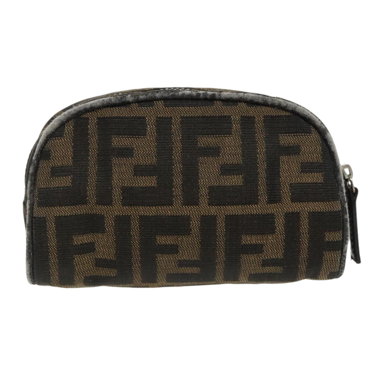 FENDI Zucca Canvas Pouch Brown Blackfm4108