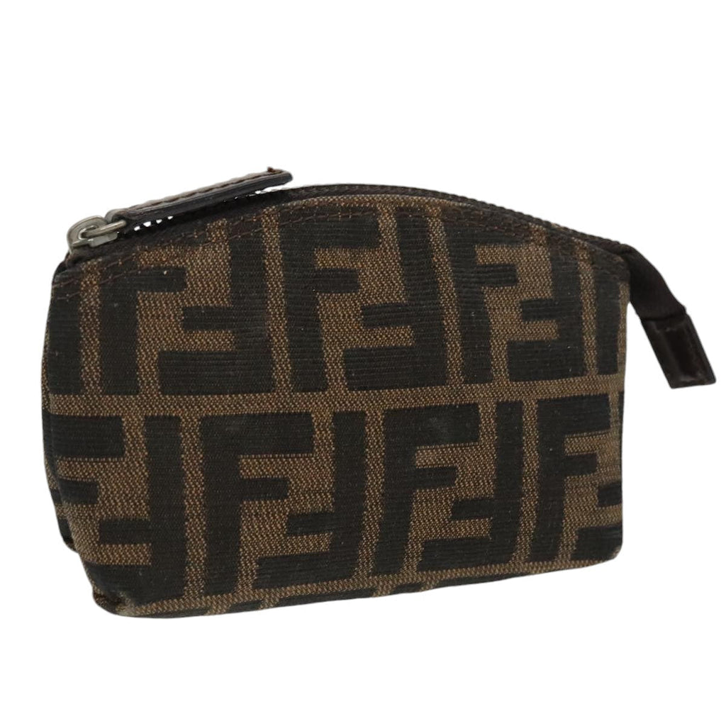FENDI Zucca Canvas Pouch Brown Blackfm4109