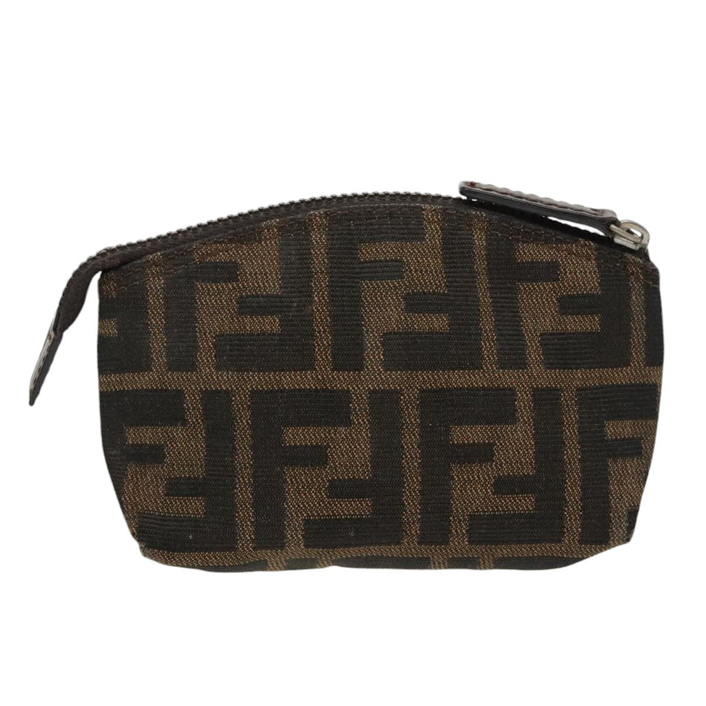 FENDI Zucca Canvas Pouch Brown Blackfm4109