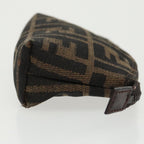 FENDI Zucca Canvas Pouch Brown Blackfm4109