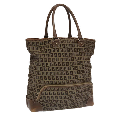 FENDI Zucchino Canvas Hand Bag Beigefm4127