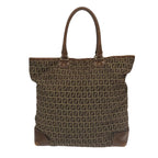 FENDI Zucchino Canvas Hand Bag Beigefm4127