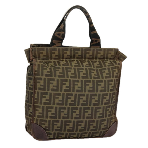 FENDI Zucca Canvas Tote Bag Brown Blackfm4146