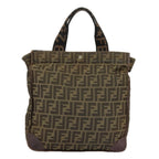 FENDI Zucca Canvas Tote Bag Brown Blackfm4146