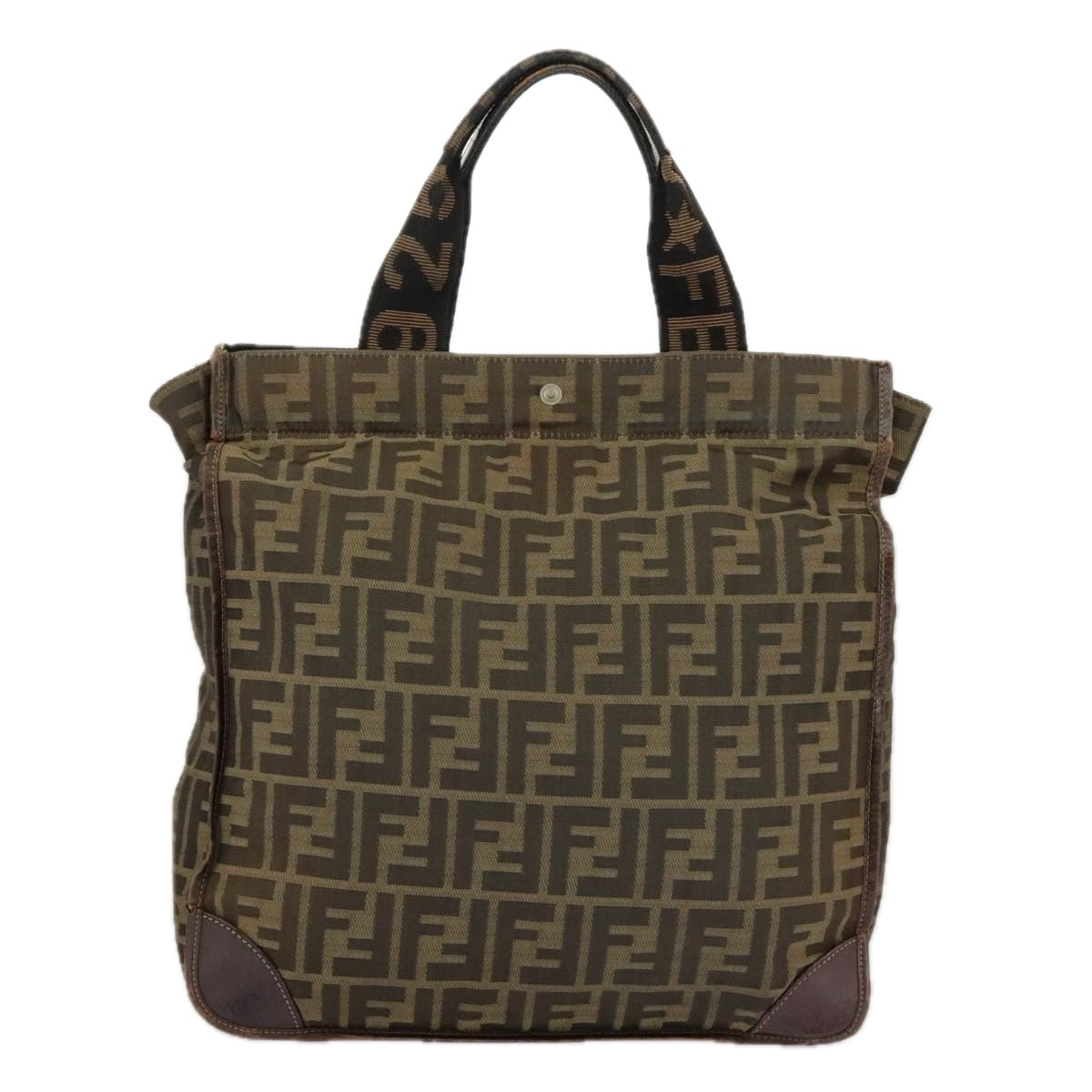 FENDI Zucca Canvas Tote Bag Brown Blackfm4146