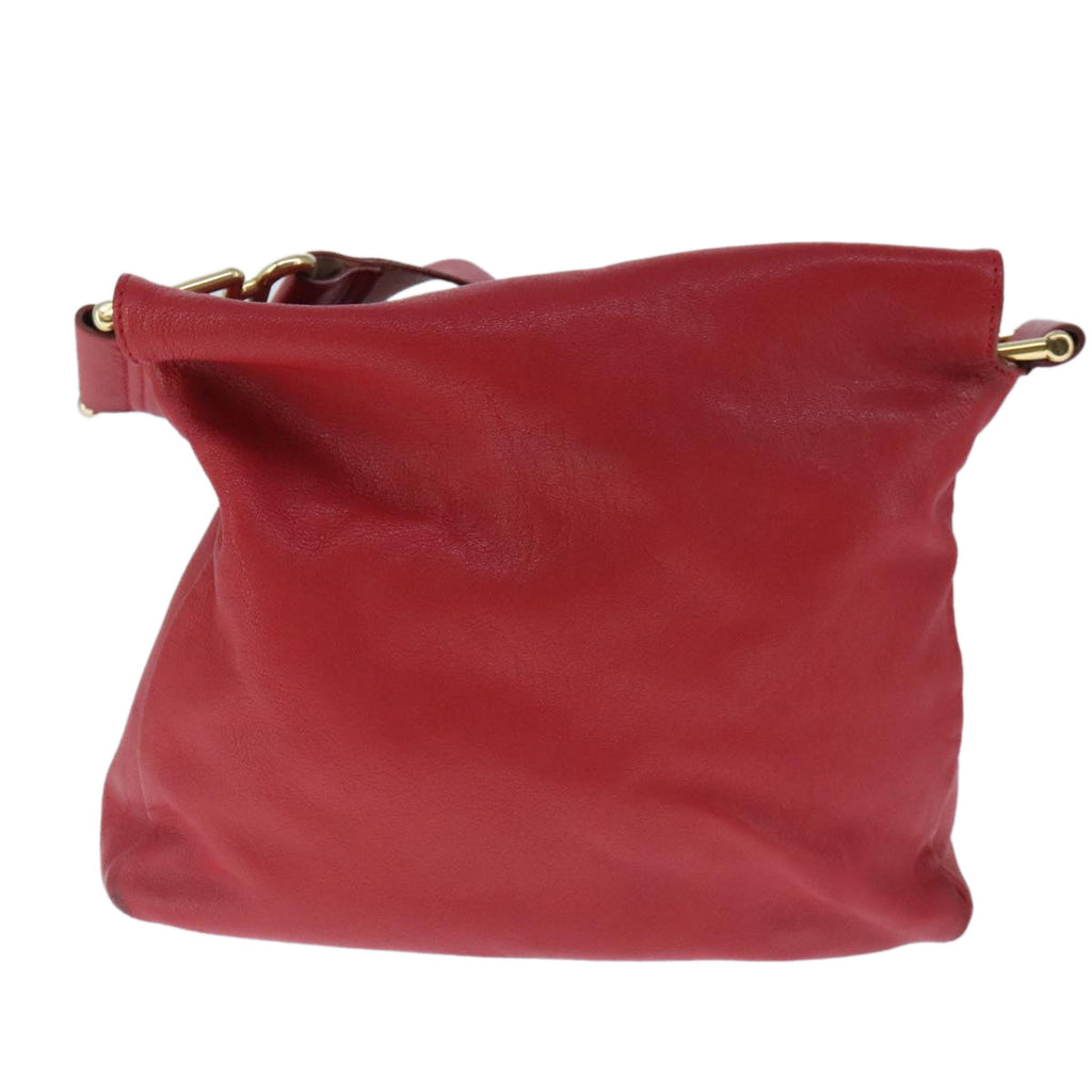 Chloe Paddington Shoulder Bag Leather Red Gold fm4172
