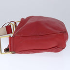 Chloe Paddington Shoulder Bag Leather Red Gold fm4172