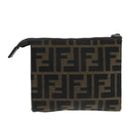 FENDI Zucca Canvas Pouch Brown Blackfm4179