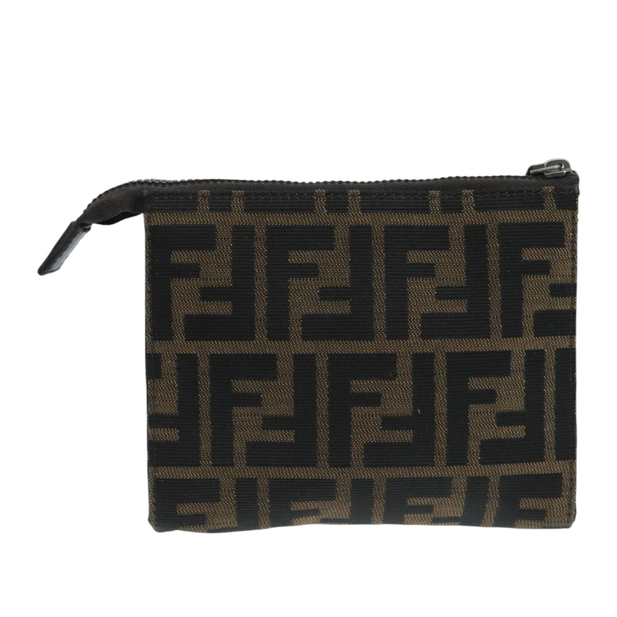 FENDI Zucca Canvas Pouch Brown Blackfm4179