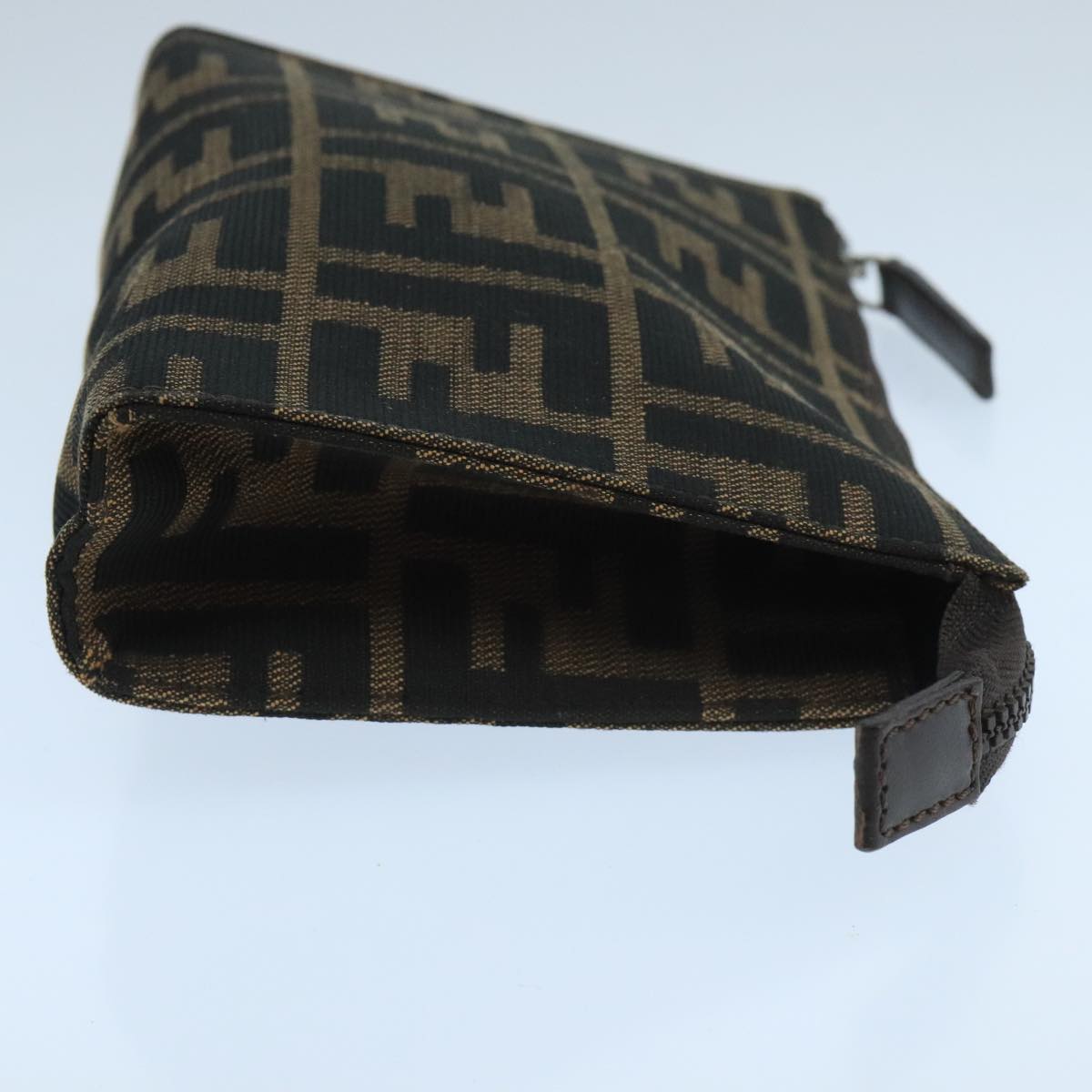 FENDI Zucca Canvas Pouch Brown Blackfm4179