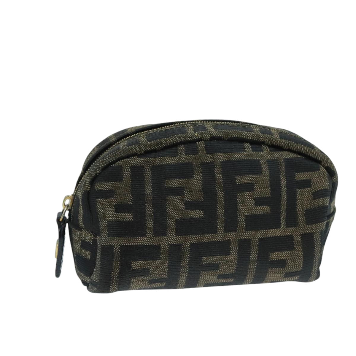 FENDI Zucca Canvas Pouch Brown Blackfm4180