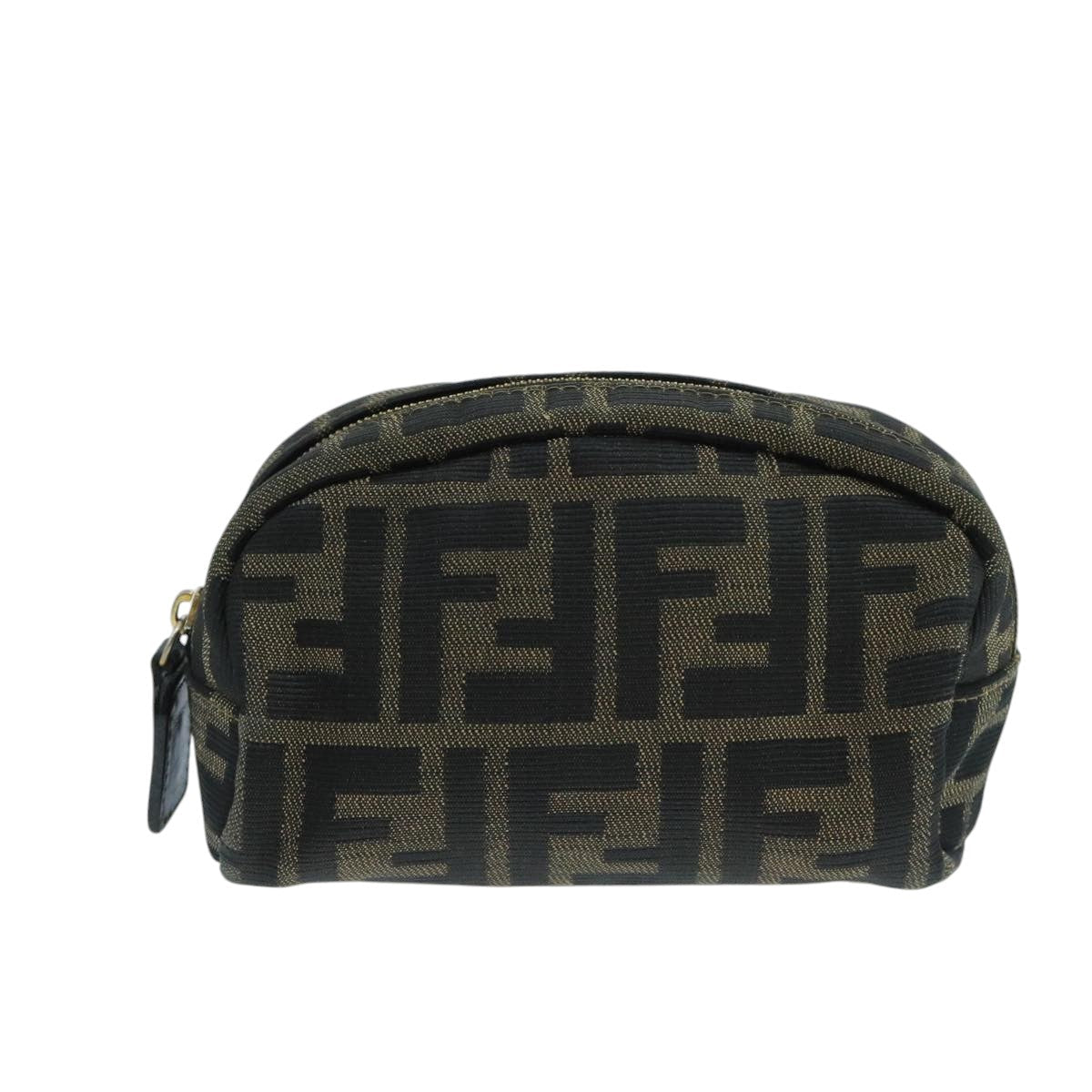 FENDI Zucca Canvas Pouch Brown Blackfm4180