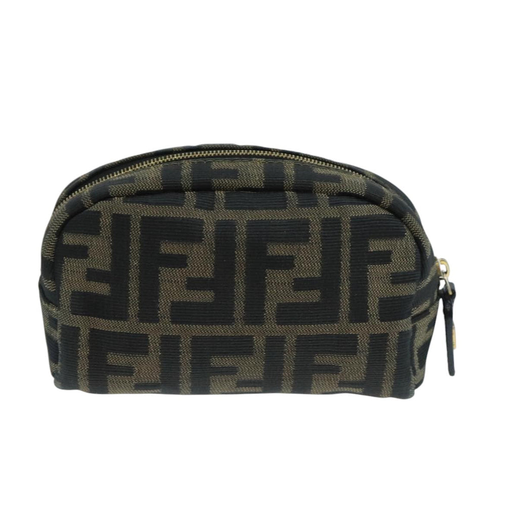 FENDI Zucca Canvas Pouch Brown Blackfm4180