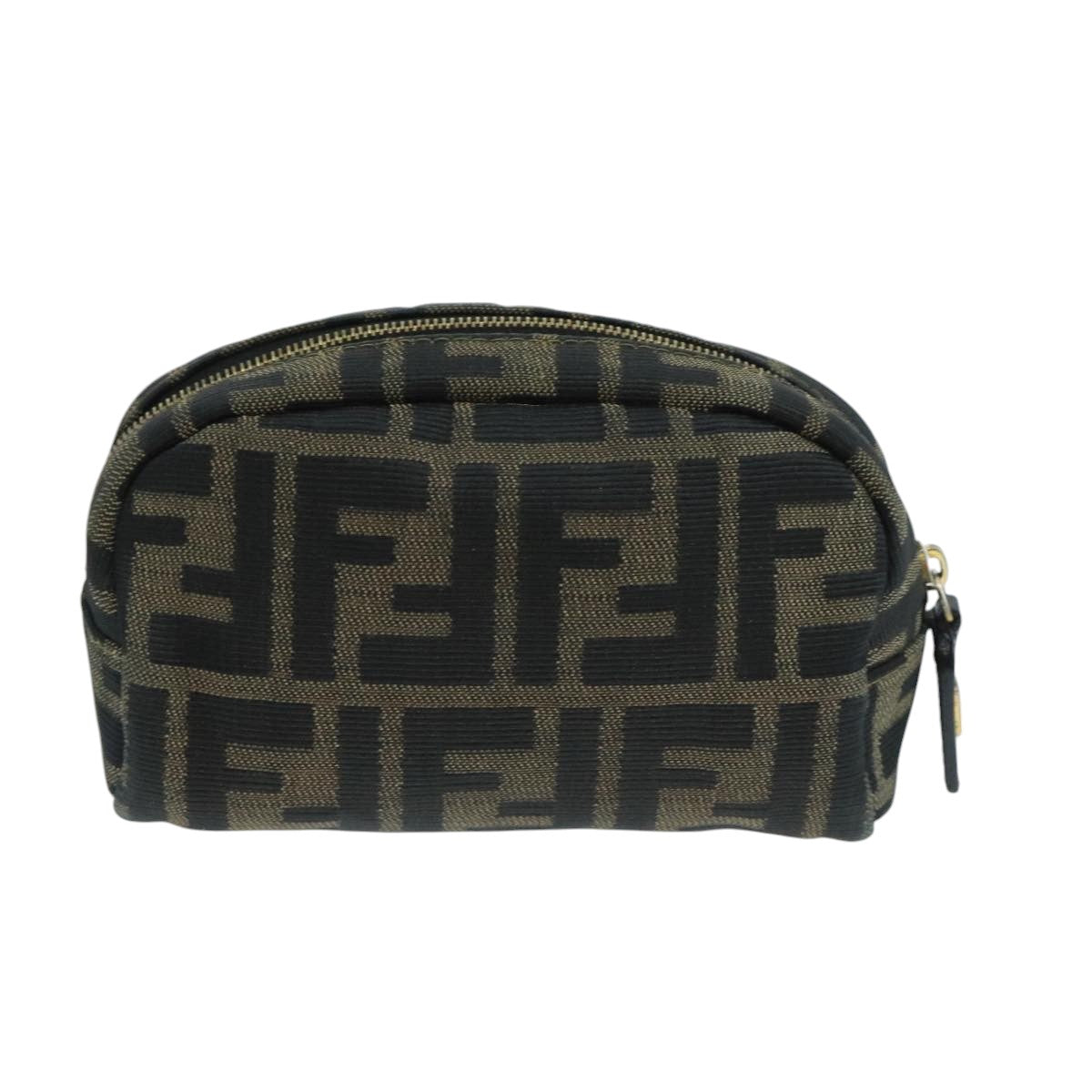 FENDI Zucca Canvas Pouch Brown Blackfm4180