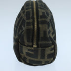 FENDI Zucca Canvas Pouch Brown Blackfm4180