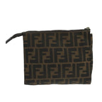 FENDI Zucca Canvas Pouch Brown Blackfm4181