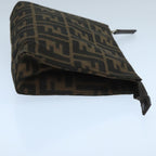 FENDI Zucca Canvas Pouch Brown Blackfm4181