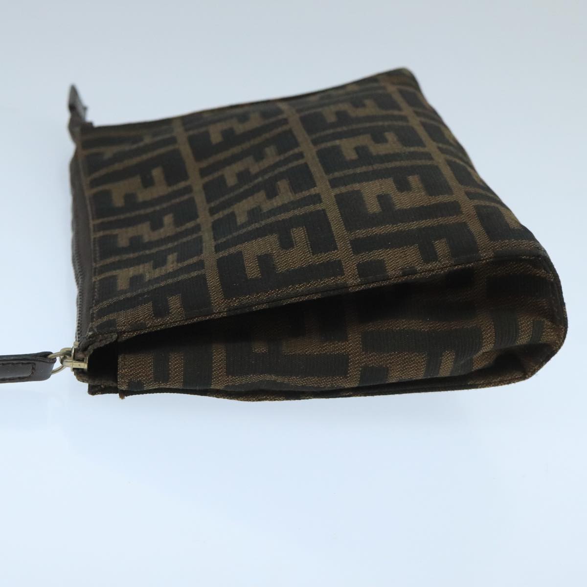 FENDI Zucca Canvas Pouch Brown Blackfm4181