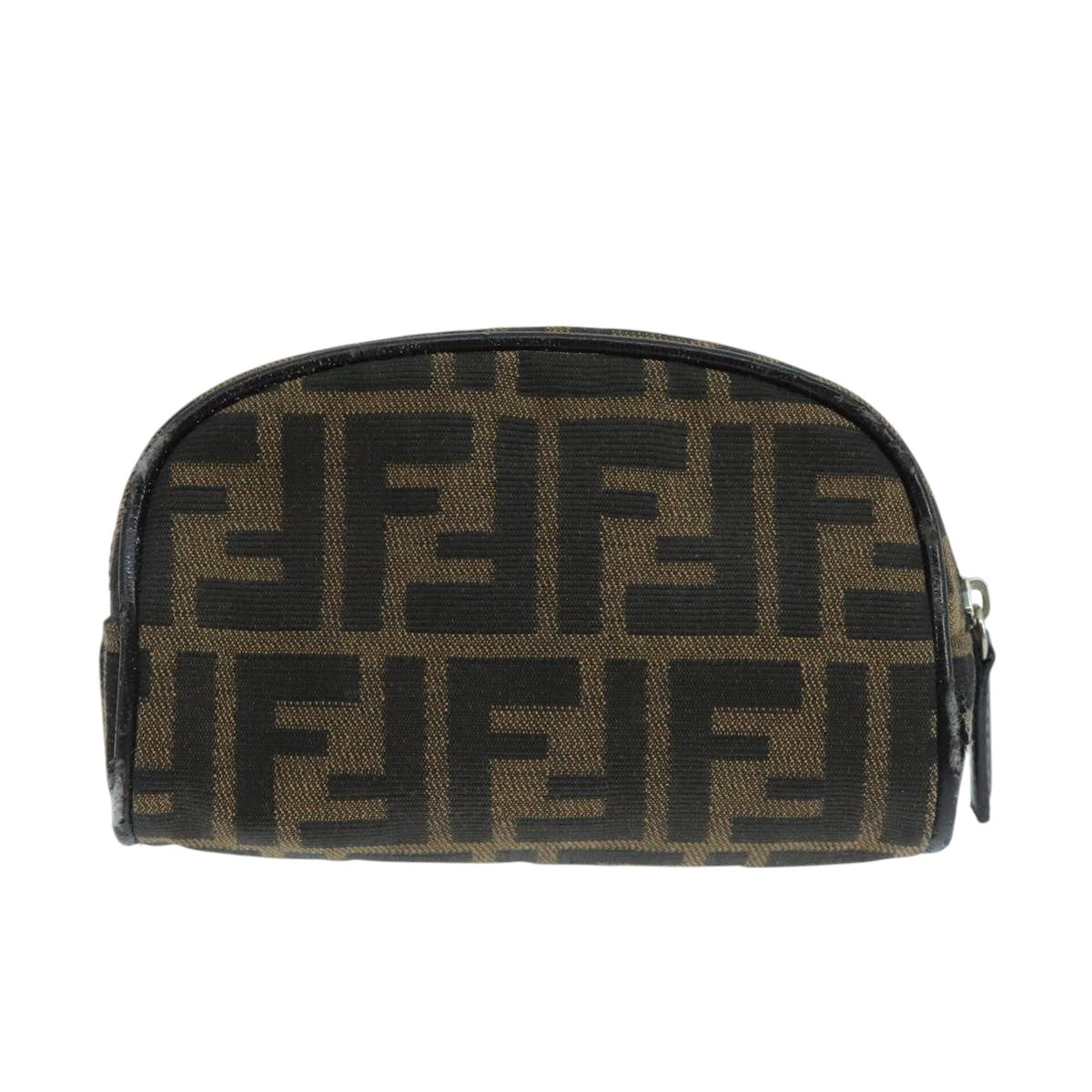 FENDI Zucca Canvas Pouch Brown Blackfm4182
