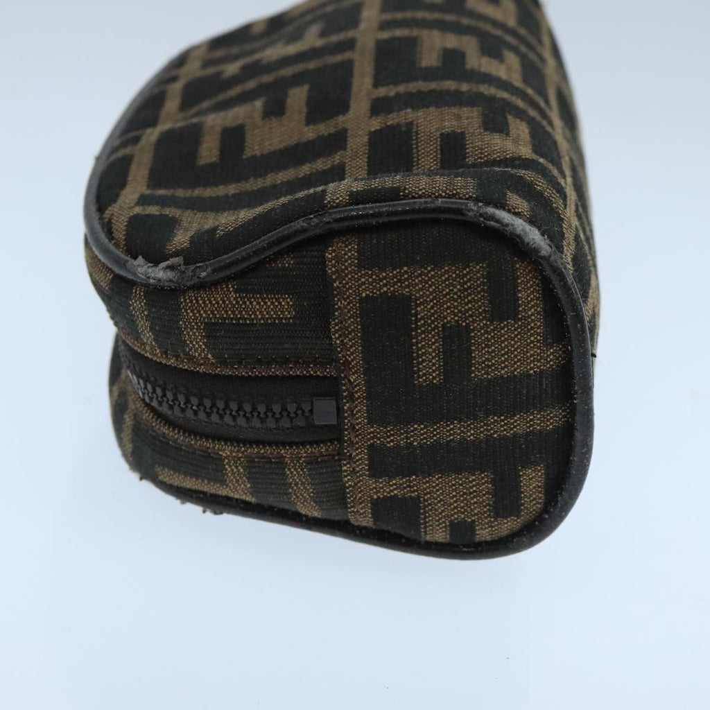 FENDI Zucca Canvas Pouch Brown Blackfm4182