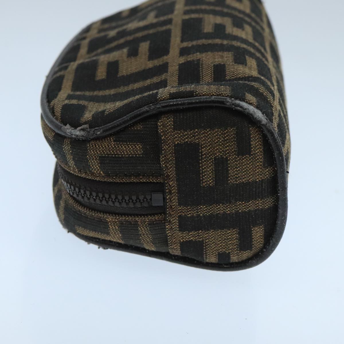 FENDI Zucca Canvas Pouch Brown Blackfm4182