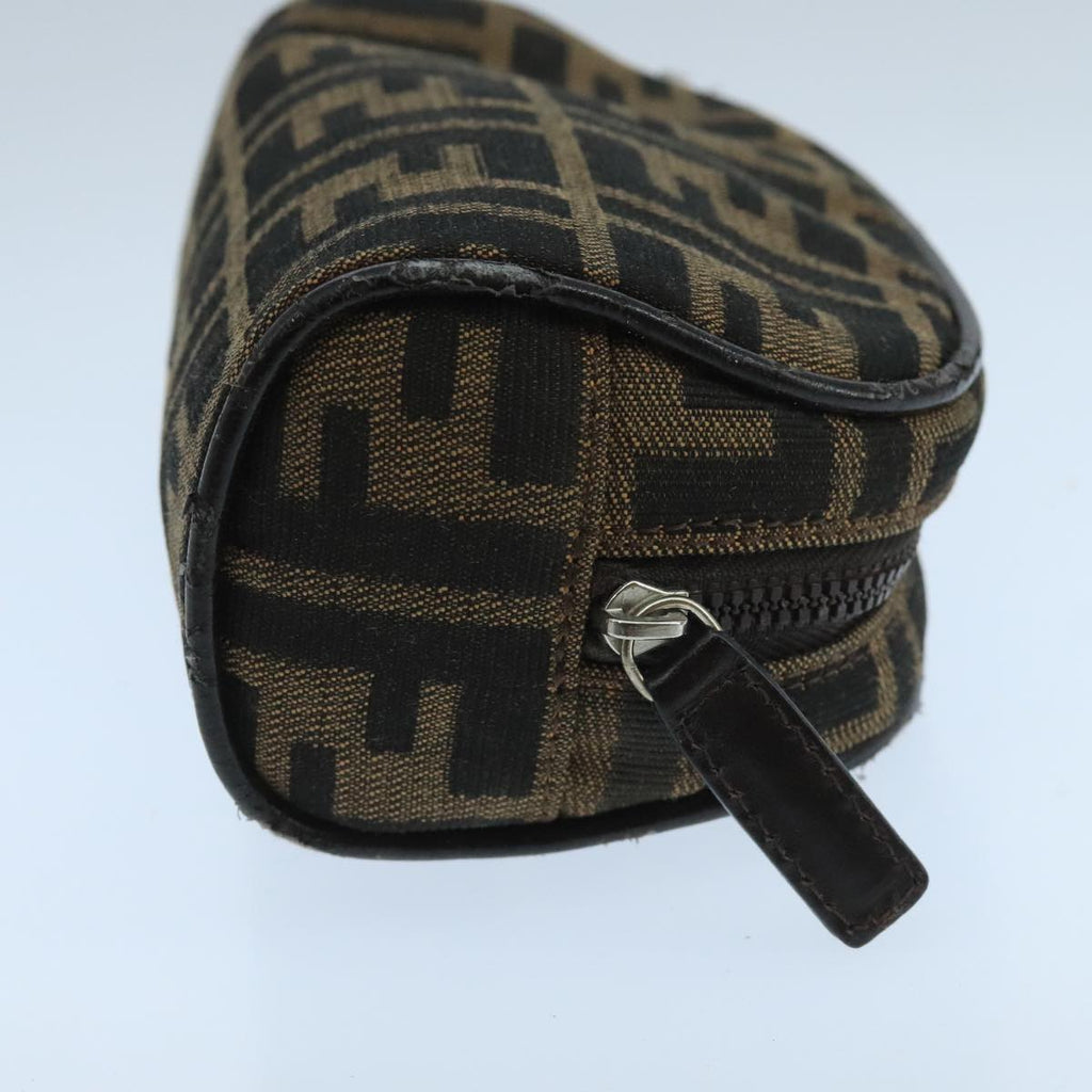FENDI Zucca Canvas Pouch Brown Blackfm4182