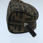 FENDI Zucca Canvas Pouch Brown Blackfm4182
