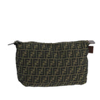 FENDI Zucca Canvas Pouch Brown Blackfm4183