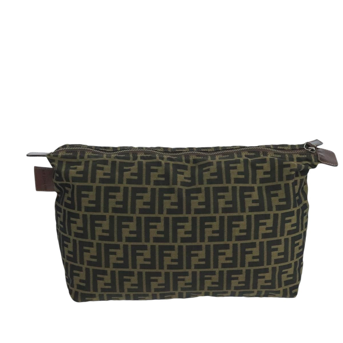 FENDI Zucca Canvas Pouch Brown Blackfm4183