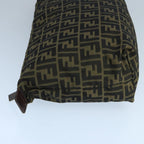 FENDI Zucca Canvas Pouch Brown Blackfm4183