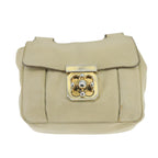 Chloe Chain Elsie Shoulder Bag Leather Beige Gold fm4208
